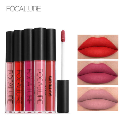 FOCALLURE Matte Sexy Liquid Lip Gloss Matte Lipsick Long Lasting Waterproof Cosmetic Beauty Makeup Keep 24 Hours Lipgloss