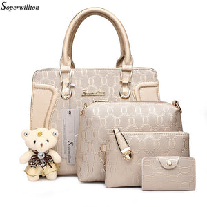 Soperwillton Luxury Handbags Women Bags Designer 2019 Purses and Handbags Set 4 Pieces Bags Female Bolsa Feminina Hard PU #1122