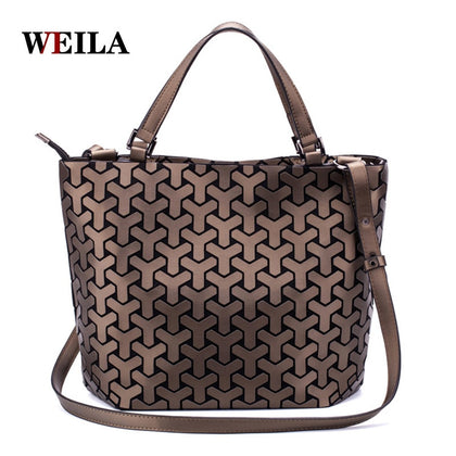 New Women Shoulder Bag Zipper Folding Geometric Handbag Tote For Women Luminous Messenger Bag Female Hand Bags bolsa feminina